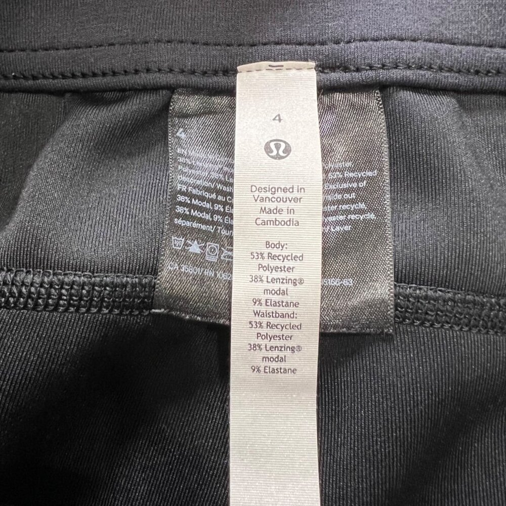 Lululemon Womens Black Recycled Polyester Blend Drawstring Waist Shorts Size 4 - Picture 5 of 5